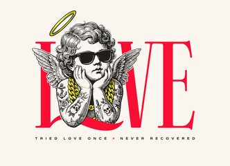 Brutal Cupid Love Concept Vector Illustration