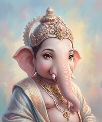 Illustration of lord ganesha for ganesh jayanti.
