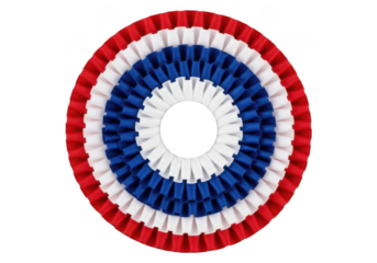 Vibrant red white and blue rosette ribbon decoration