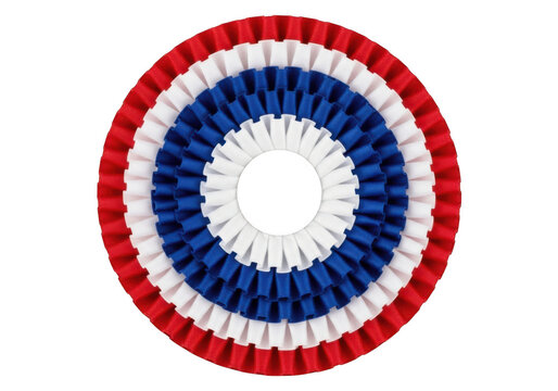 Vibrant red white and blue rosette ribbon decoration