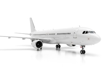Obraz premium Airplane on White Background - A Clean and Minimalist Aviation Image.