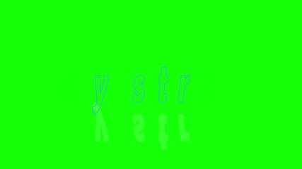 Animated neon text displaying the word stay strong with reflection on a vibrant green screen background