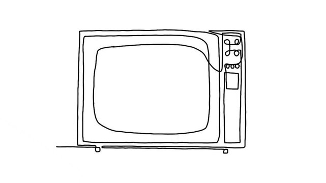 Continuous line animation of Retro TV