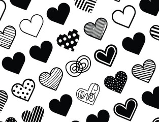 Hand drawn heart for your creativity. Vector love icon set.