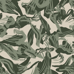 Neutral Colour Abstract Floral Seamless Pattern Design