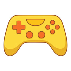 cartoon computer gamepad controller flat color vector illustration template design