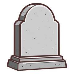 cartoon grave headstone name sign flat color vector illustration template design
