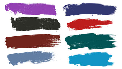 Colorful Grunge Paint Brush Strokes Collection
