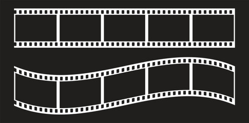 Black Film Strip Frames Set with Straight and Curved Strips.