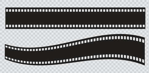 Black Film Strip Frames Set with Straight and Curved Strips.