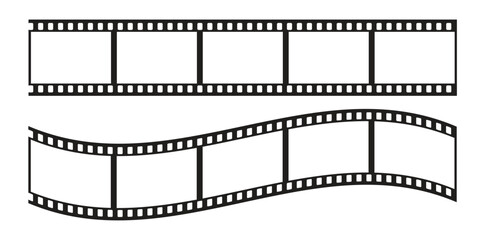 Film Strip Frames Collection Flat Vector Set Isolated on White Background.