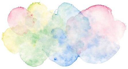 Fototapeta premium 淡い色彩が重なり合う美しい水彩の雲、多用途な背景イラスト