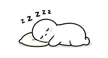 安らかな寝顔で良い夢を見ているキャラクターの癒やしイラスト