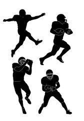 American Football Silhouettes - Dynamic Action Poses for Sports Design.