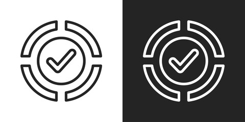 Goal Achievement Icon In Black And White Line Style