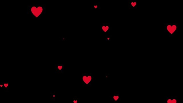 Red hearts rain down in this charming Valentine's Day illustration with confetti and a light background - ideal for romance, weddings, and love day	