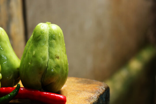 Photo of fresh green pumpkin ready to be cooked and made into a delicious meal