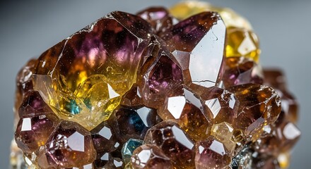 Ametrine Gemstone Cluster - A Captivating Blend of Amethyst and Citrine.