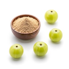 Amla Powder and Fresh Amla Fruits - Natural Health and Wellness.