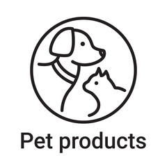 Obraz premium Pet products icon. Vector line symbol for a website, product card, presentation and mobile app, packaging or instruction. Editable outline sign