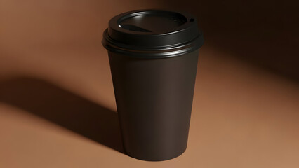 A black cylindrical object with a rounded top on a brown surface