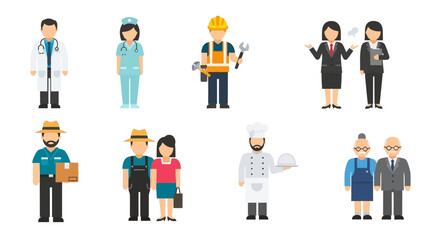 Collection of Diverse Professionals in Various Occupations and Roles, Representing Different Careers and Industries