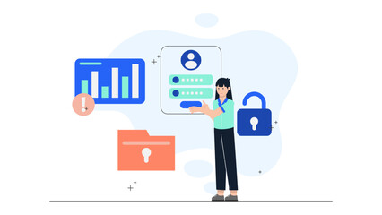 Cybersecurity Team Running a Phishing Simulation. Business Flat Vector Illustration