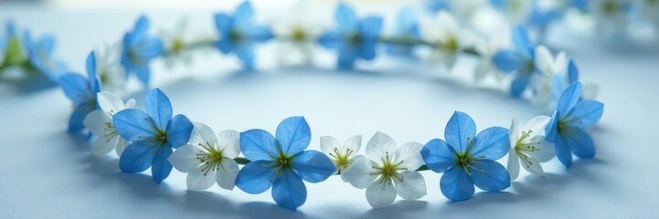 Delicate blue and white flower crown, woven delicately ,  wreath,  crown