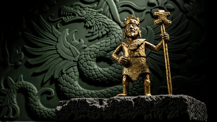 Golden King and Dragon Motif