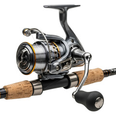 Fishing reel action adventure equipment nature view isolated on transparent background