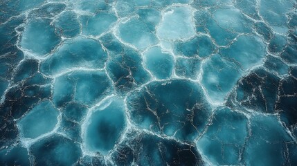 Abstract Water Surface with Light Refractions and Blue Tones.