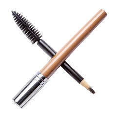 Eyebrow Pencil With Spoolie Brush Isolated On White Background