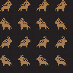 Brown Cute Pony Fair isle pattern design