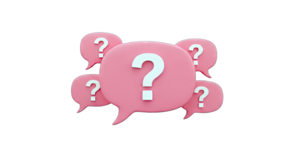Question Marks in Speech Bubbles Concept on White Background