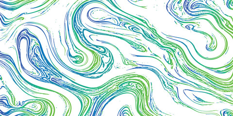 Obraz premium Lush Green and Sky Blue Abstract Marble Swirl Background with Elegant Fluid Organic Lines and Liquid Waves with Minimalist Natural Aesthetic, Ideal for Eco Branding, Modern Web Design, Creative Art, 