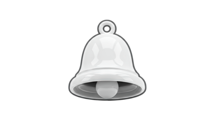 White Bell Icon on White Background