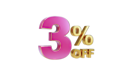3% Off Discount - Sale Promotion on White Background