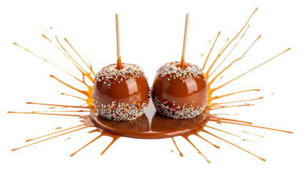 Vibrant orange jellyfish isolated on transparent background with dynamic tentacles