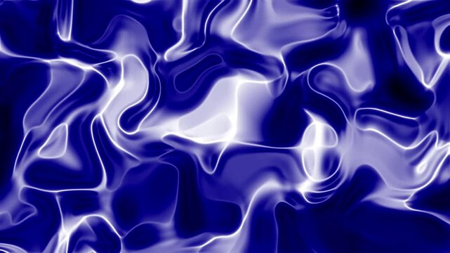 Abstract dark blue background animation featuring smooth plastic-like surfaces in continuous motion. Glossy fluid deformations create a modern and futuristic visual, ideal for motion graphics.