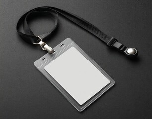 Clear plastic holder designed for name tags and business passes.