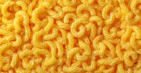 A top view of uncooked cavatappi noodles showcasing their unique shape.