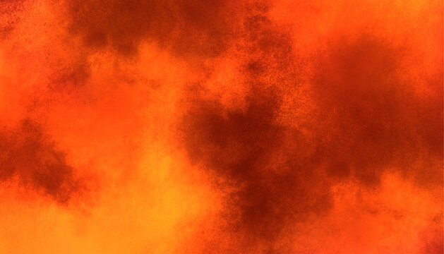 Fiery Orange Red Abstract Watercolor Texture Background