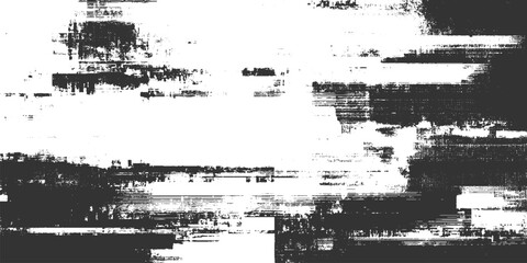 Fototapeta premium Black and white abstract texture with horizontal lines and speckles background