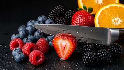 strawberries and blueberries