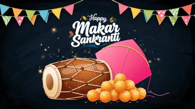 Happy Makar Sankranti Celebration Indian Festival Background