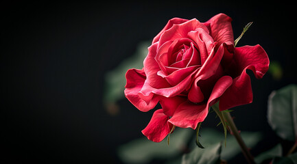 Fototapeta premium Single vibrant red rose