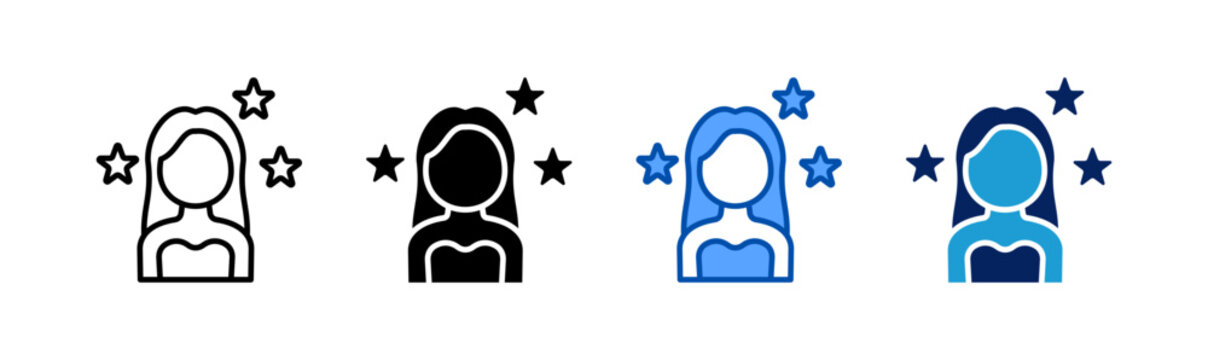 Celebrity icon set multiple style collection