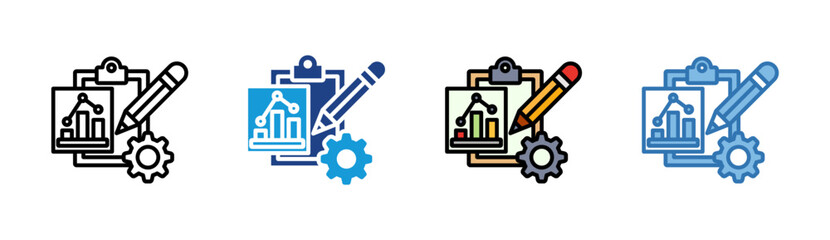 Fototapeta premium Data Analysis icon set multiple style collection