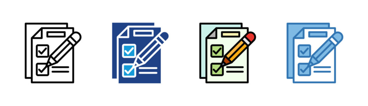 Checklist Form icon set multiple style collection