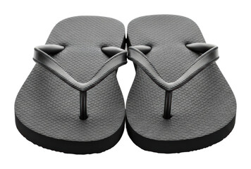 Summer fun black flip flops beach product isolated on transparent background